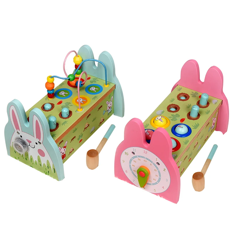 
Wooden toy for Kids play wooden Educational toys knocking game Pounding Bench pile bench Knocking Hammer Toy 