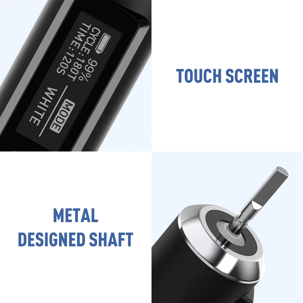 Smart Wireless Rechargeable Strong Clean Tooth Wall Holder Newest Screen Display Button Electric Toothbrush 5 Modes 10 Timers