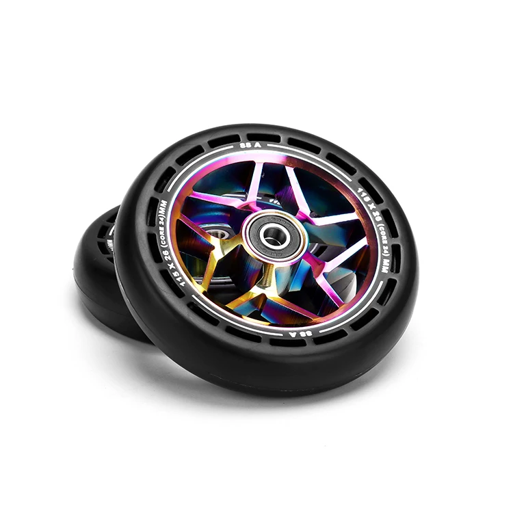 Kick Scooter 115mm Wheels Pro Scooter Wheels With Alloy Core 9 Bearings For Two Wheels Stunt Scooters