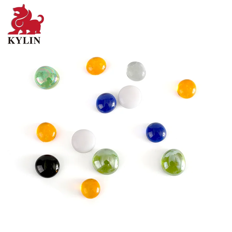 Flat Glass Marbles, Premium Mixed Color Flat Gems Aquarium Pebbles Vase Filler Beads Table Scatter Decor