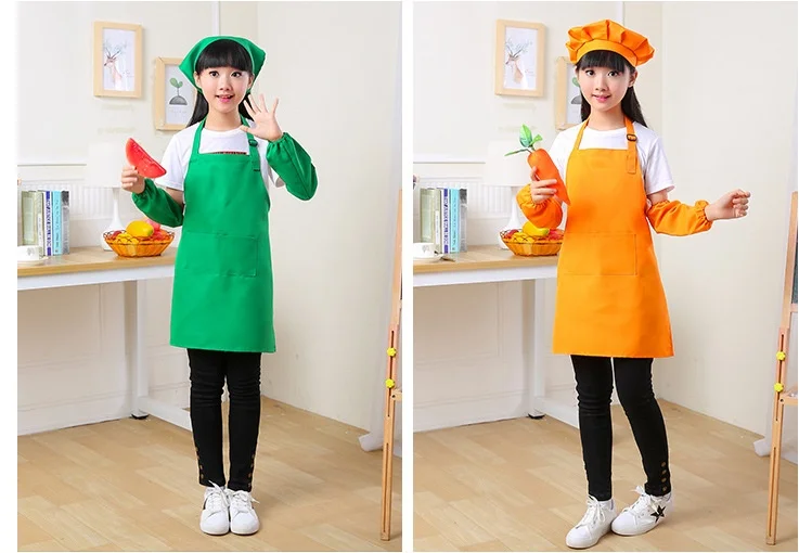 Child Apron Custom Wholesale Cheap Cute Cotton Linen printing Apron Parent Child Gardening Apron