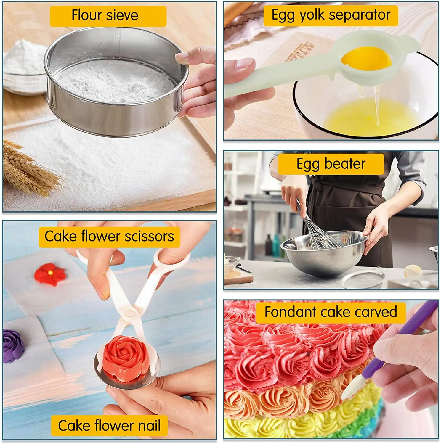 512Pcs Cake Decorating Kit with Non-Slip Cake Turntable Baking Supplies Baking Set for Beginners and Cake Lovers