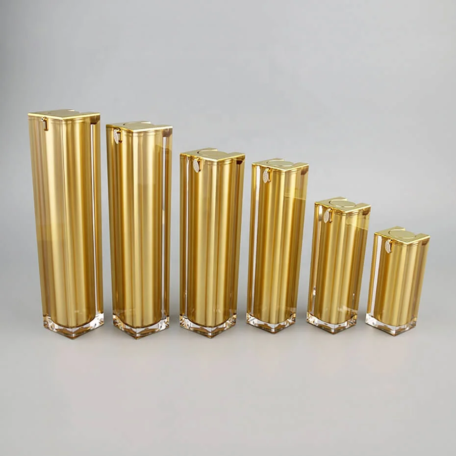 15ml square acrylic blue airless plastic emulsion bottle cosmetic container