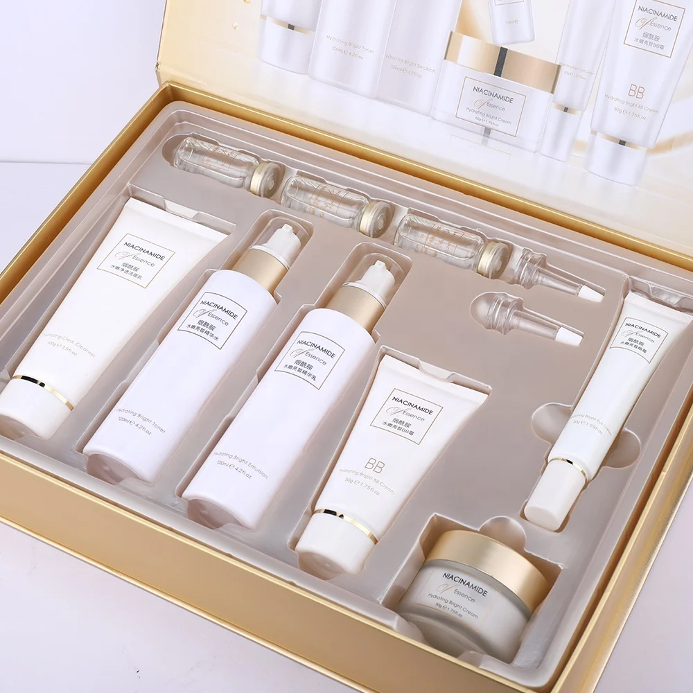 EIASER Nicotinamide 9 Piece Kit Mild Moisturizing Whitening Skin Care Set Private Label