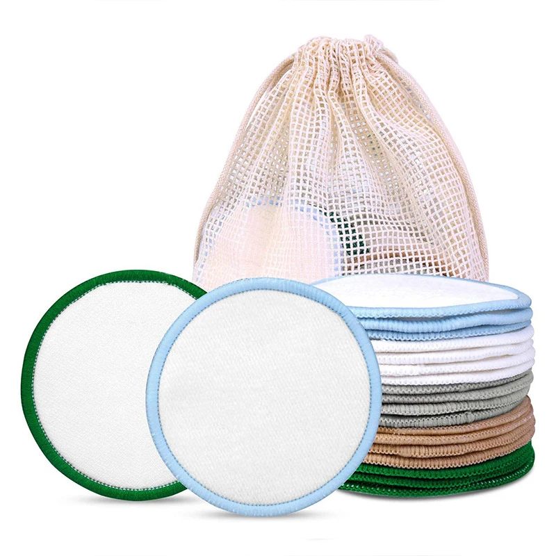 Best Quality Round Bamboo Cotton Reusable Makeup Remover Pad Washable Facial Cleaning Pad