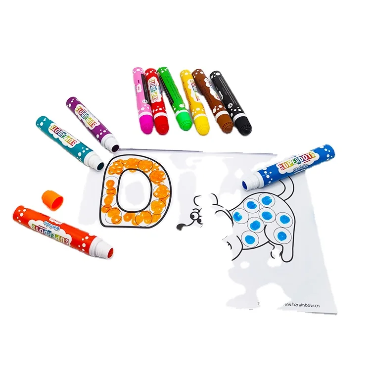 OEM Cheap Bingo Art Markers 10mm Nibs Small Capacity 20ml No Leaking 10 Colors Dot Marker Set Bingo Game Bingo Dabber Ink Dauber