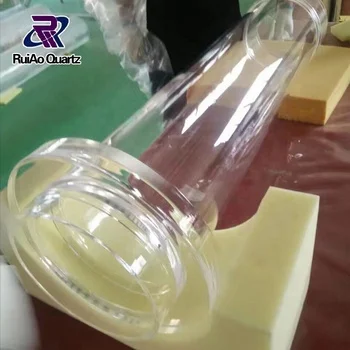 Factory customized quartz glass photo chemical reactor flange tube with good thermal stability