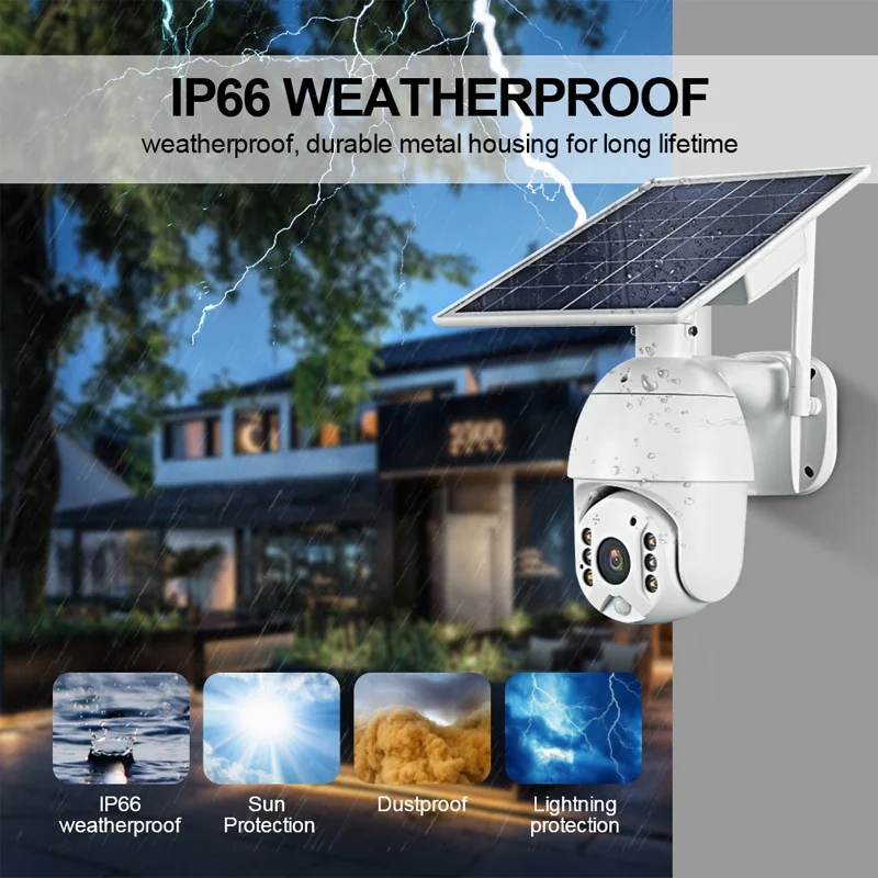 IP 2MP 1080P wireless 4G Sim Card Dome Zoom wifi solar Battery CCTV camera outdoor motion tracking