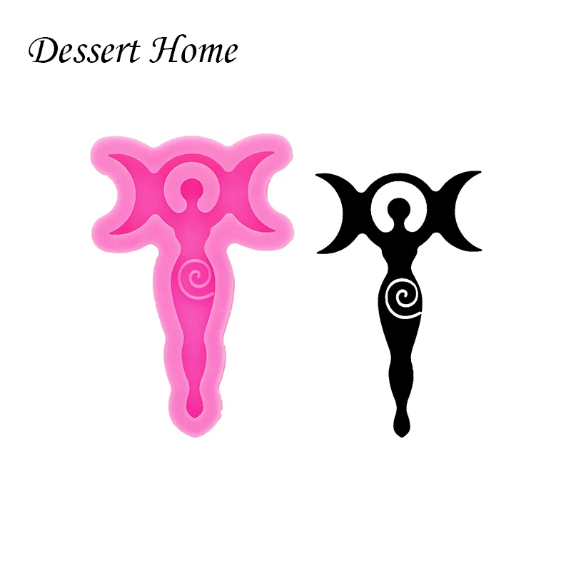 DY1047 Shiny Goddess Moon Keychain Resin Silicone Mold, Crafting Mold Making With Epoxy for Jewellery