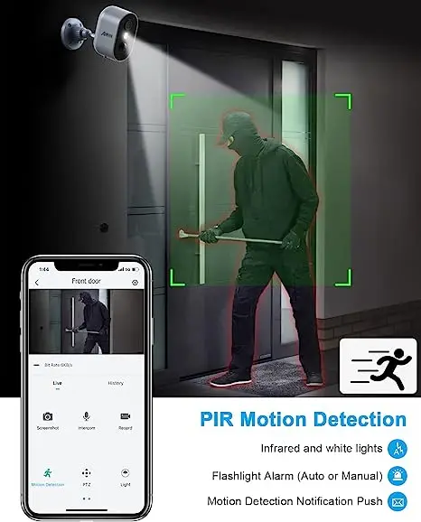 ANRAN 3MP Home Smart Battery Remote Access Control Free APP Solar Panel Wireless Wifi Camera Security