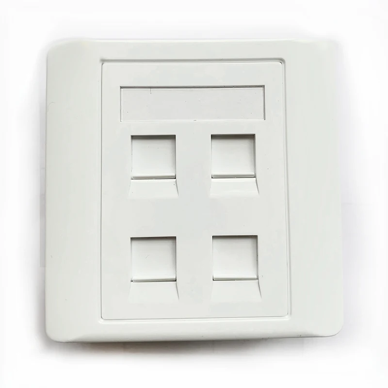 Made in China 86mm 4 port RJ45 8P8C Network Wall Face Plate