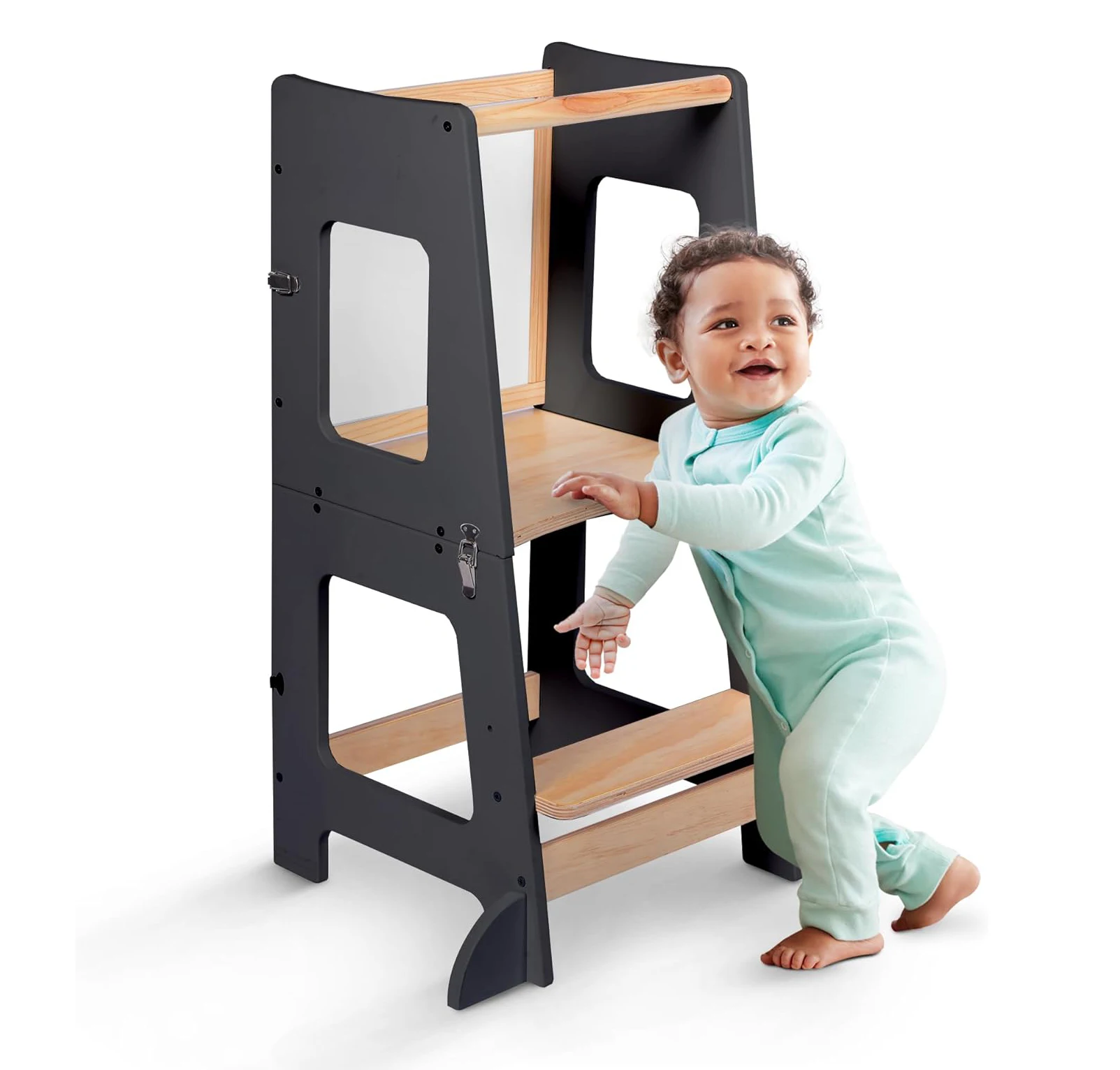 Toddler Learning Tower and Mini Desk (up to 12 Years), Safe and Creative Toddler Tower for Kids
