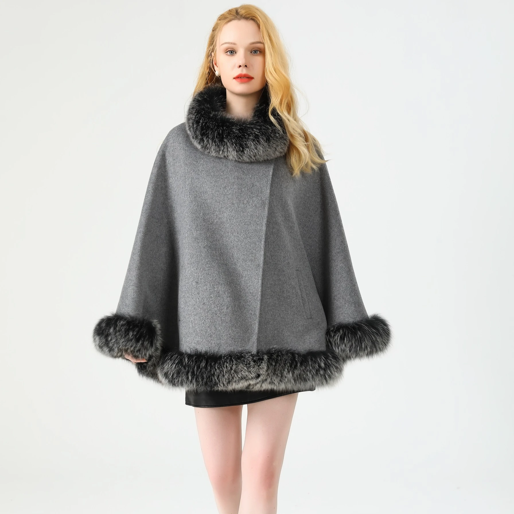 
Hot sale 100% cashmere women poncho girls cape shawl pashmina poncho sweater ladies winter shawl 