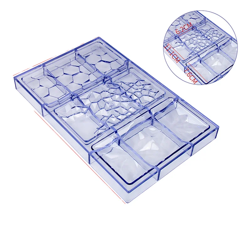 Custom Logo Large Polycarbonate Chocolate & Jelly Candy Mold Bar Moulds for Cake Tools Free & Flexible Plastic for Candle Use