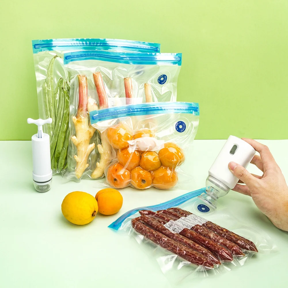 vacuum food container with hand pump Vacuum Sealer Sous Vide Bags For Food Storage