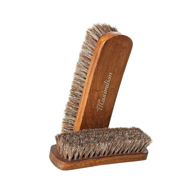 Factory Wholesale Custom Logo Wooden Horse Hair Shoe Polish Brush For Cleaning