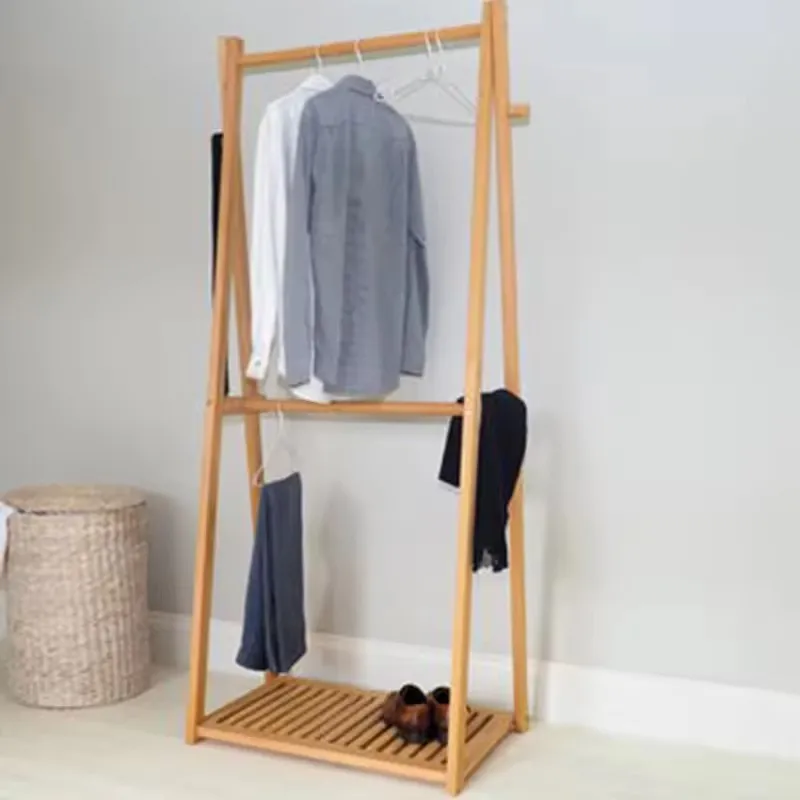 Wooden Clothes Rack  Easy Hanger Removable for Bedroom and  Living Room With Drawers