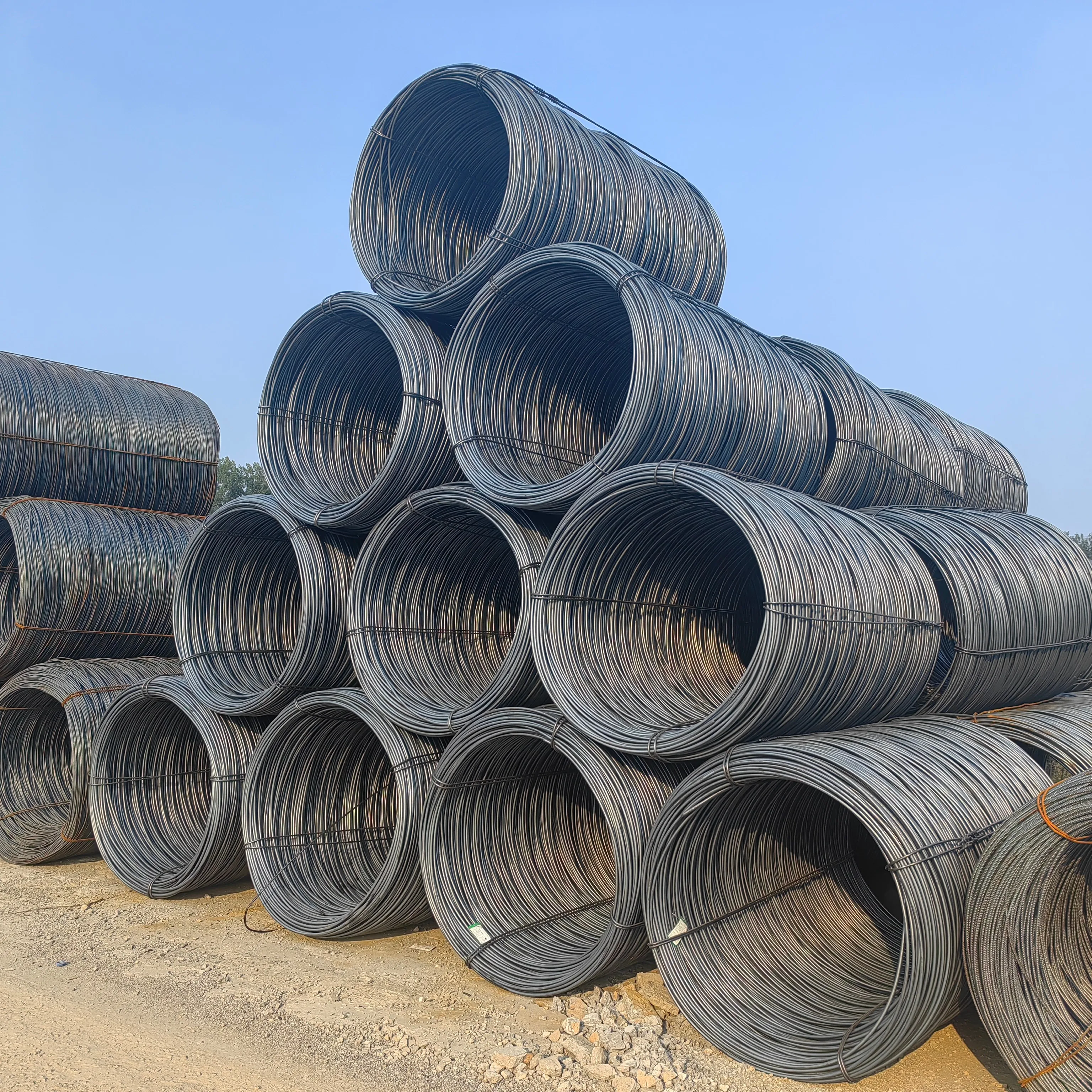 OEM High Carbon Bright Steel Wire 5.5mm 6.5mm 8mm Nail Making High Carbon Steel Wire Rod 72b Hot Rolled Carbon Steel Wire Rod