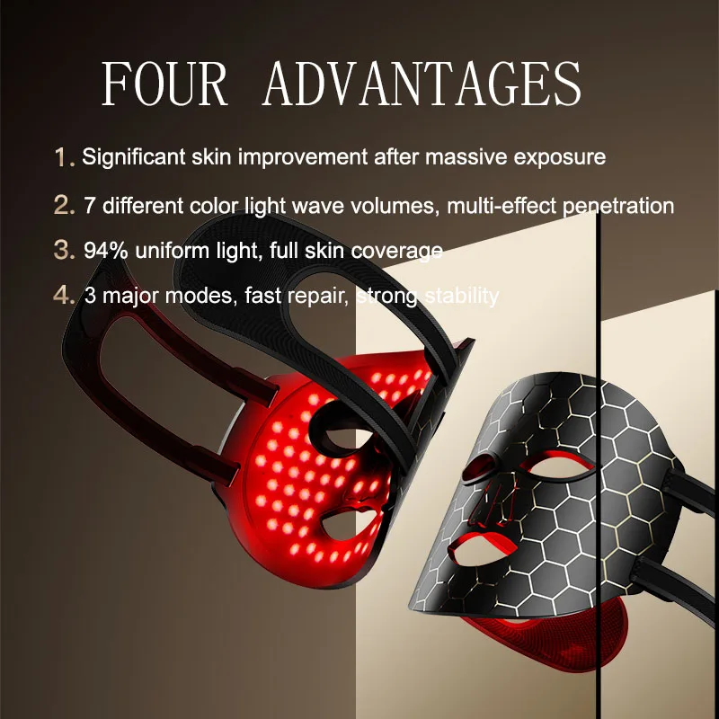 Household LED Photon Skin Rejuvenation Mask Infrared Illuminating Beauty Instrument New Silicone Phototherapy Led Mask