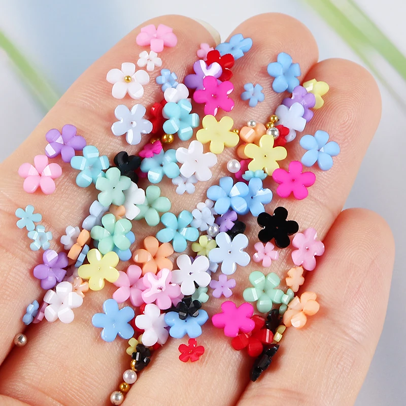 UV Resin Filling Acrylic Flower For Epoxy Resin Mold Filler Material Gold Silver Metal Beads Charms Jewelry Accessories Handmade