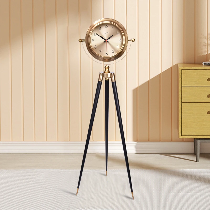 Floor clock Decor Wood Grandfather Style Floor Clock Vintage Folding Adjustable Antique Floor Standing Clock