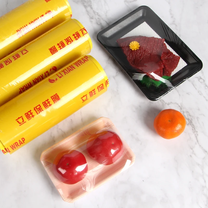 Hot wholesale factory direct food grade vegetables and fruits seafood packing freshness with cling film transparent