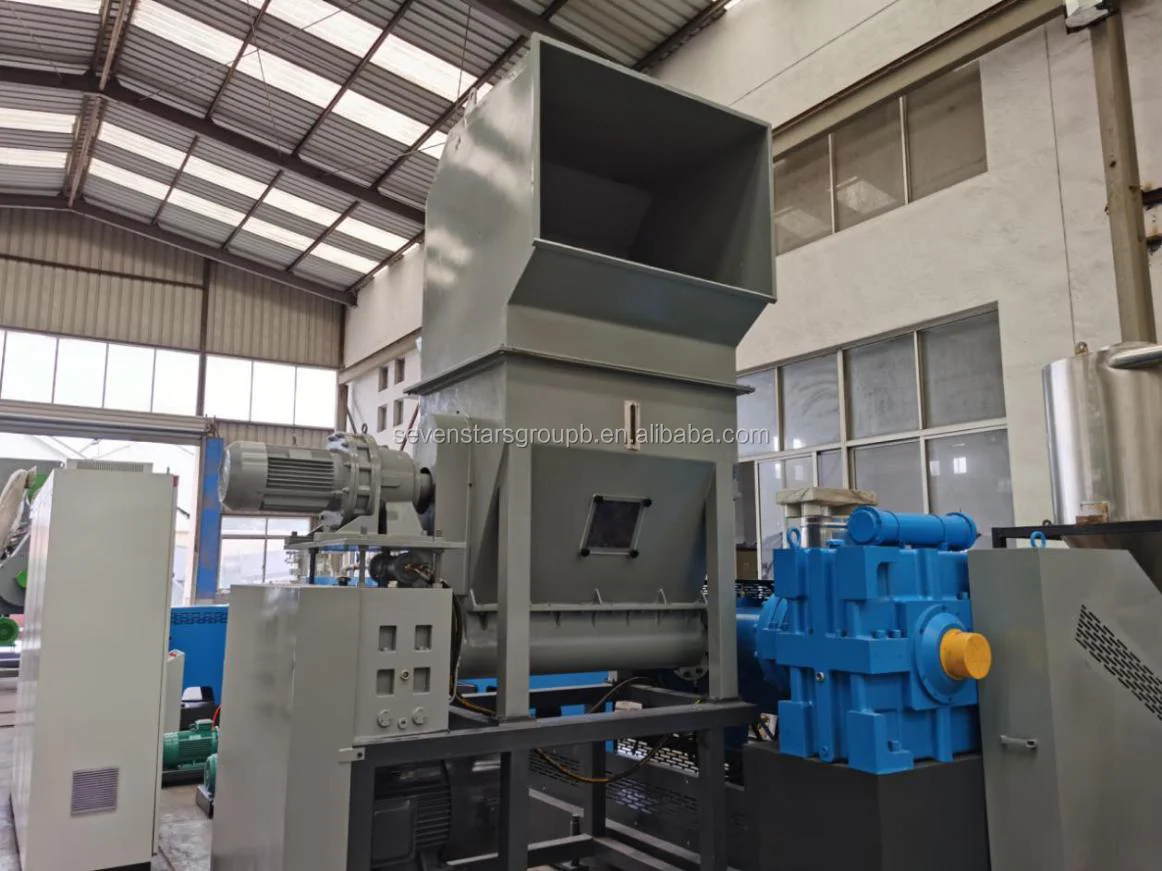 Waste Plastic PP PE PS Recycling Granulation Machine / Double Stage Pelletizing Line