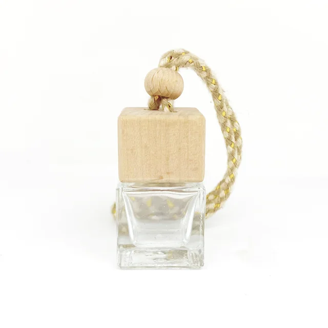 Perfume Car Pendant Bottle Essential Oil Aromatherapy Customized Logo Beech Cap Cover Wood Round Wooden Lid