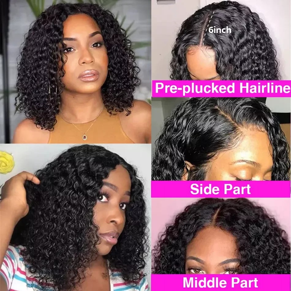 Cheap Kinky Curly Short Bob Wig Human Hair Lace Front Wig For Black Women Wholesale Glueless Full HD Lace Frontal Wig Human Hair
