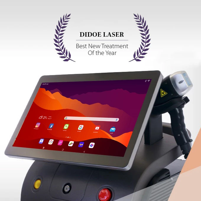 Diode laser 4 wave hair removal device 1600W Four waves with AI skin scanner Adjustable tips