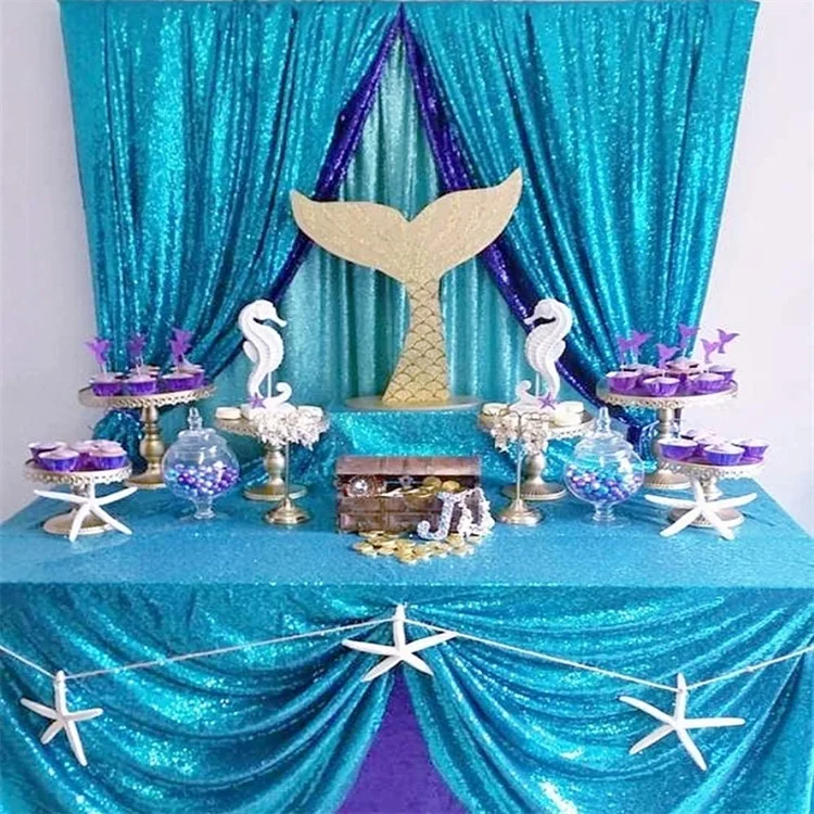 Amazon best-selling Round and rectangle Rose Gold Wedding Sequin Table Cloth