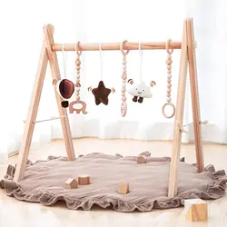 Wood Foldable Activity Hanging Bar Activity Wooden Frame Toys Baby Play Gym