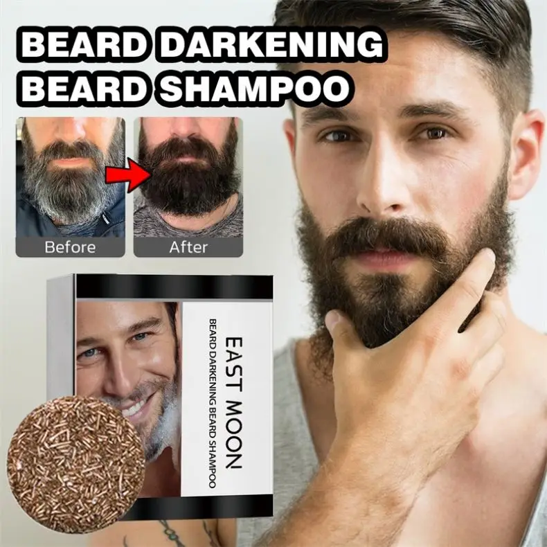 Beard Darkening Shampoo Conditioner Beard Regrowth Shampoo Bar Hair Damaged Treatment Black Hair Polygonum Solid