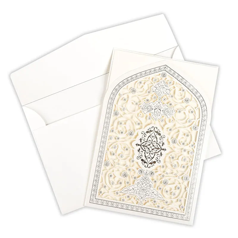 
Свадебные пригласительные открытки в индийском/мусульманском стиле с лазерной резкой 