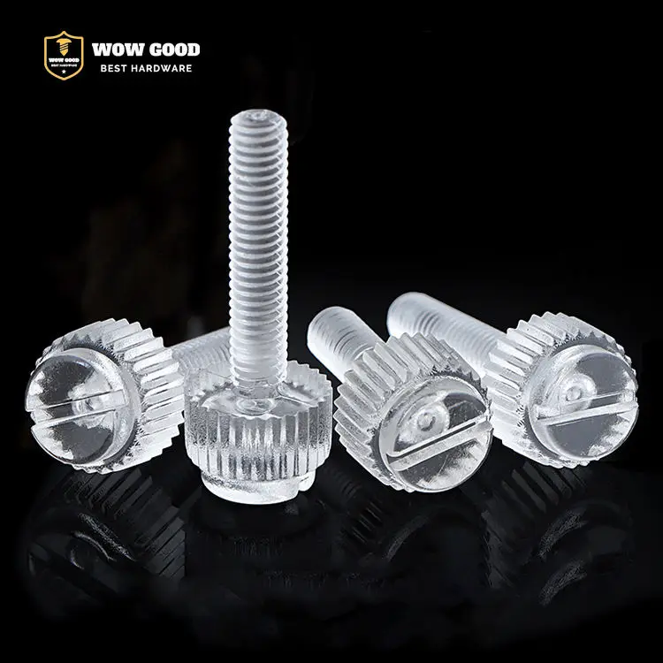 M3 M4 M5 M6 M8 Acrylic Clear Transparent pc case Plastic Knurl Slotted Head Knurled Twist screw Hand Thumb Bolt Screw DIY