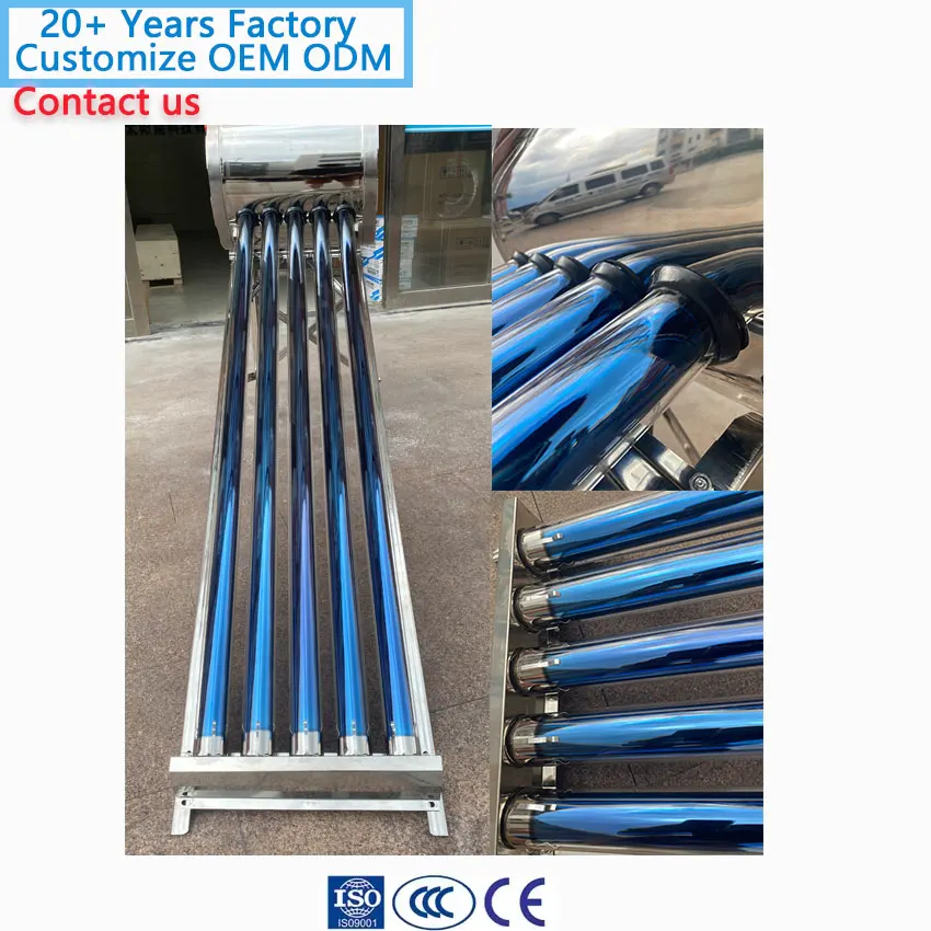 Top-Gravity Stainless Steel SUS 304 50L 100L 150L 200L Solar Power Water Heater with Low Unpressurized Vacuum Tube Factory Price