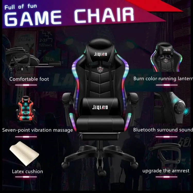 2021 factory best selling Custom logo RGB Led High Back gamer Racing  Office computer with massage Gaming Chair Adjustable