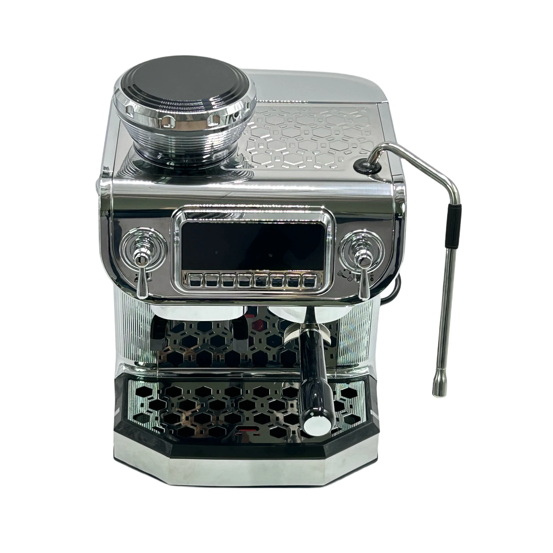 Restaurant Electric Commercial Automatic Cappuccino Espresso Coffee Maker With 3 Hole Steamer and Grinder