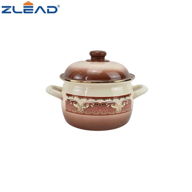 Russian Style Enamel Fat Pot 18/20/22/24/26cm Set Enamel Casserole