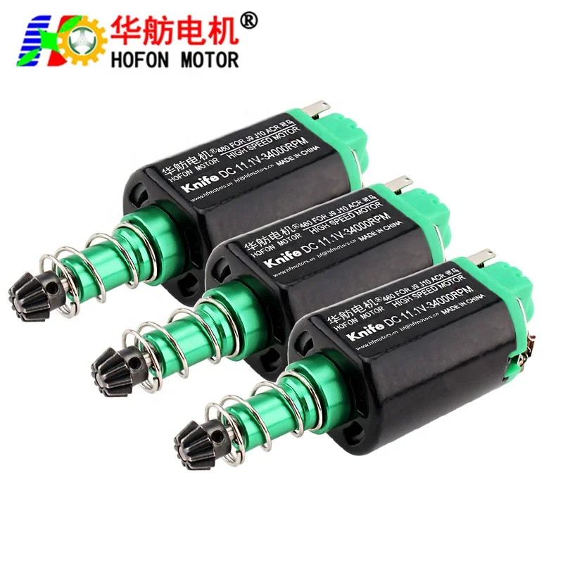Hofon factory price HF460SA-11340L Long shaft 11.1V 34000RPM DC Carbon brush Motor for AEG Water Bomb Toy Gun