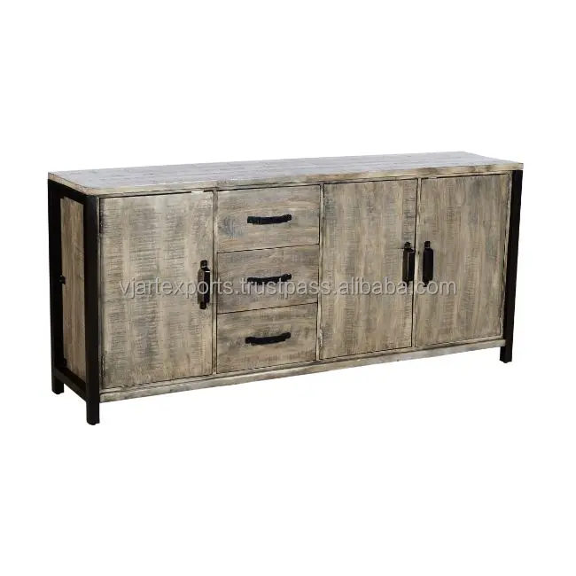 Home commercial used designer fine quality indian furniture by famous manufacturer 3 doors 3 drawer sideboard