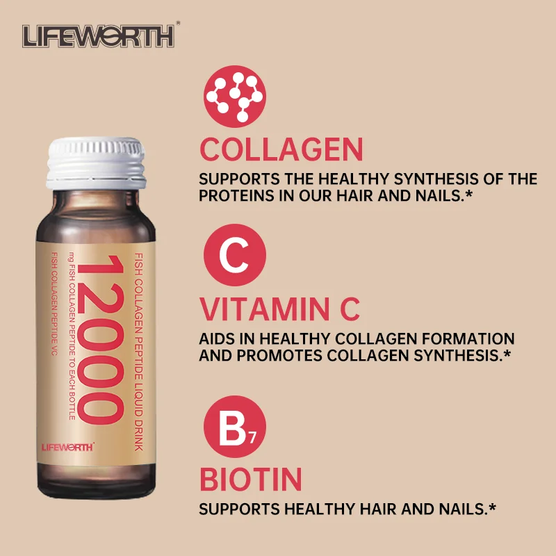 Lifeworth Private Label Vegan Bird Nest Collagen Drinking Skin Whitening Collagen Peptide Drinking Liquid For Skin Lightening