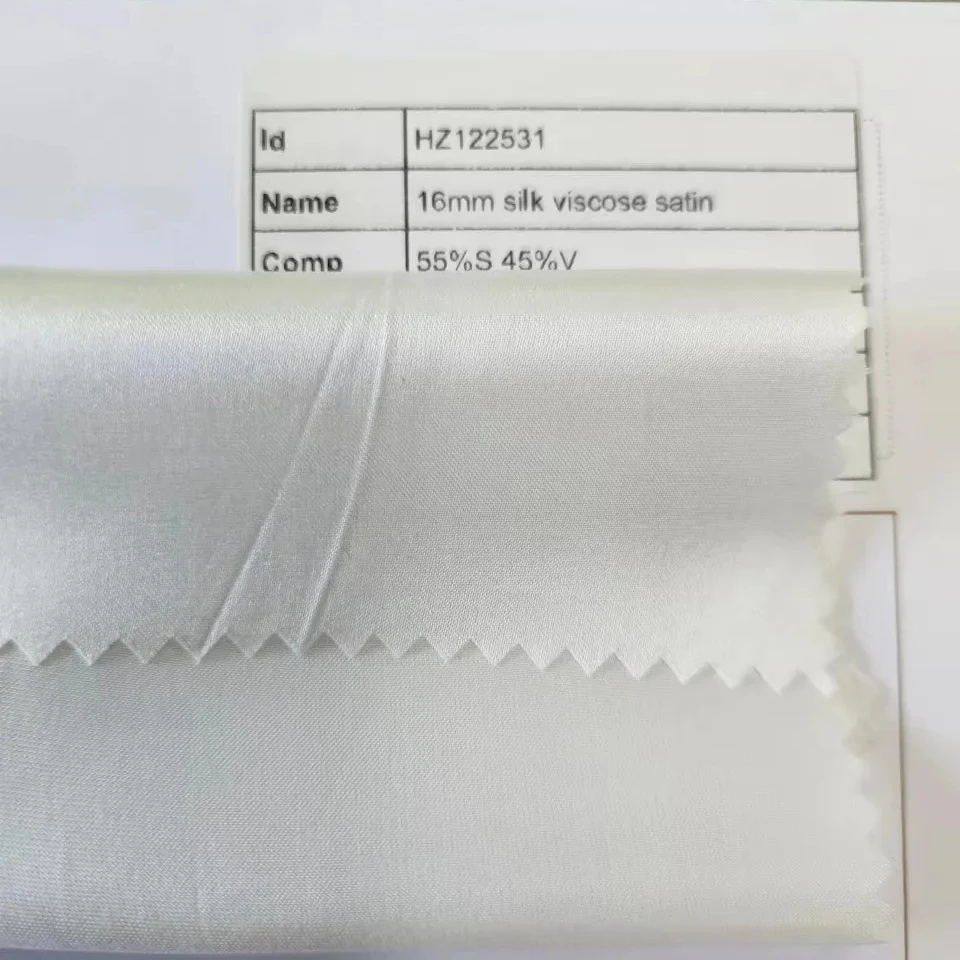 16mm 55% silk 45% viscose charmeuse satin fabric for luxury dress