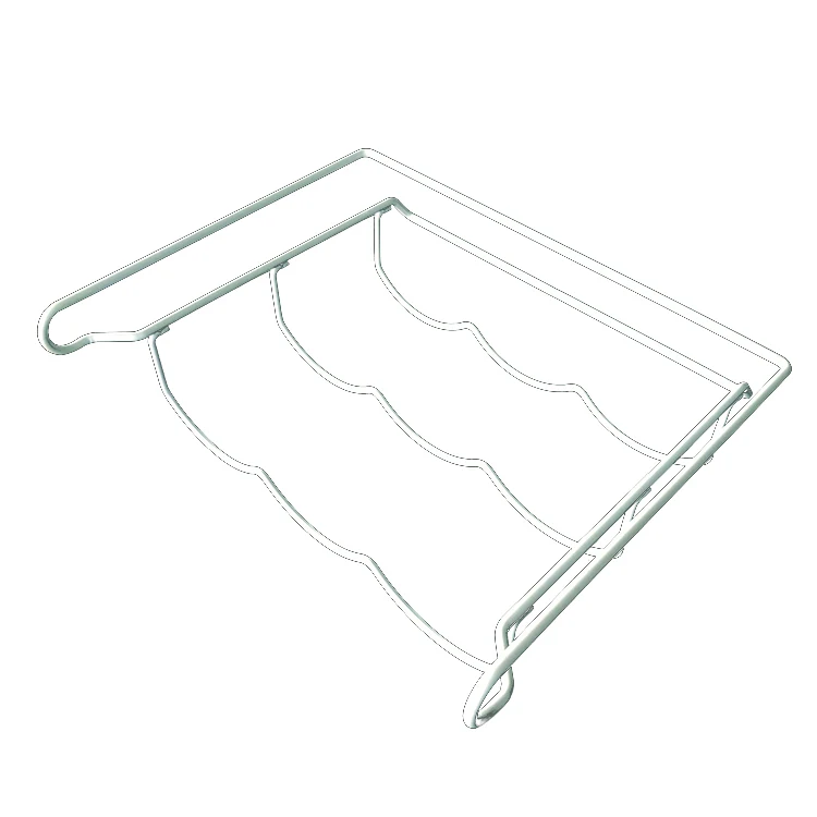 Metal Wire Fridge Corner Wine Bottle Holder Display Rack Beverage Storage Stand for 3 Bottles