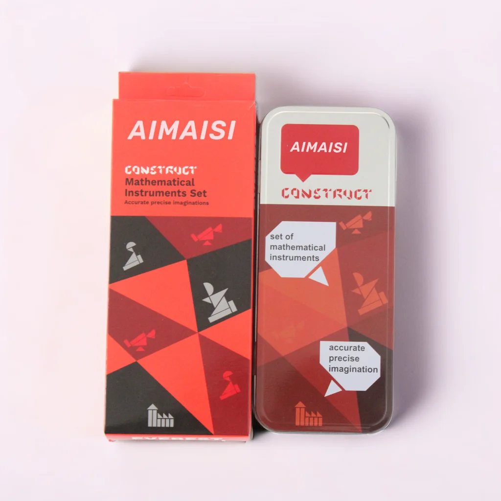 Математический набор AIMAISI, Высококачественная Геометрическая коробка, математический набор 9 шт., наборы геометрии для студентов
