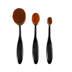 Makeup Oval brush Set 3pcs Cosmetic Brush for Foundation Blush Concealer Eyeshadow Pink Make up brush