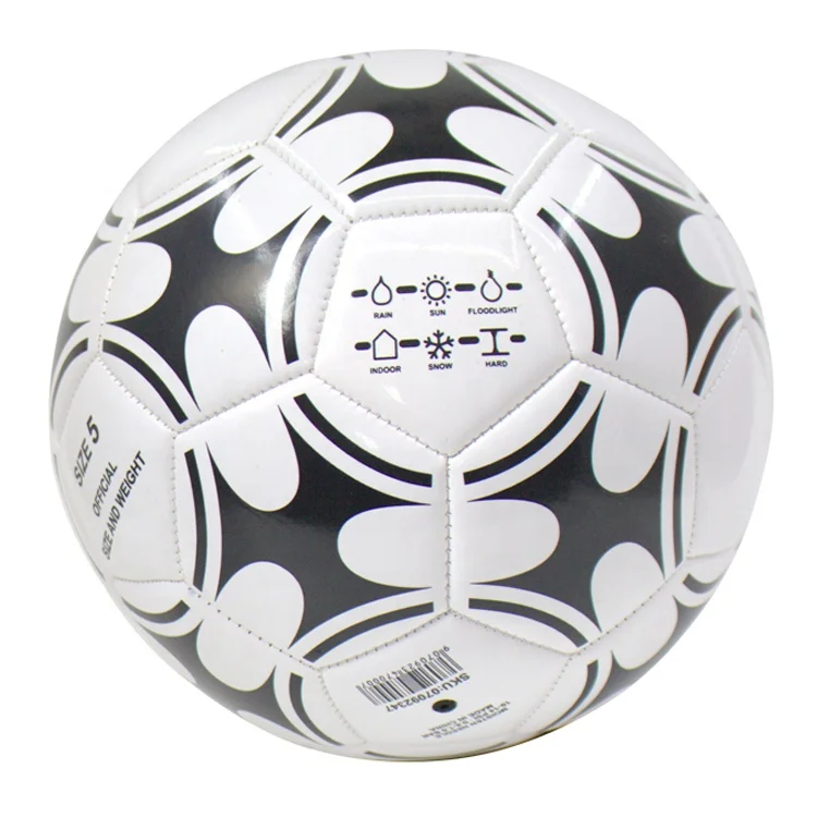 PVC white number 5 cheap soccer ball leather training football felt ball soccer ball