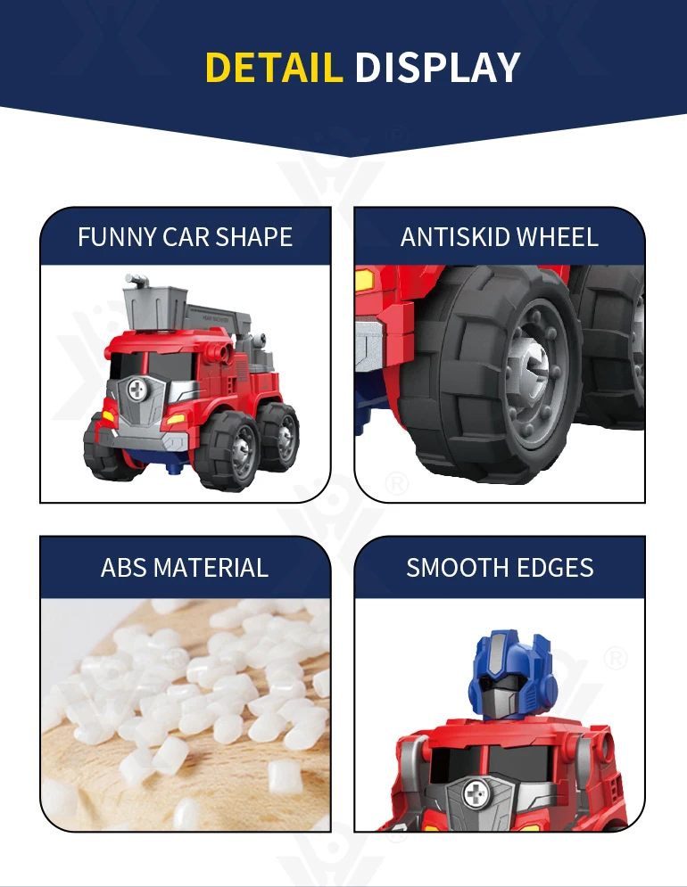 Diy assembly ladder fire-truck toy kids deformable plastic inertial friction toy car fire truck with light and music