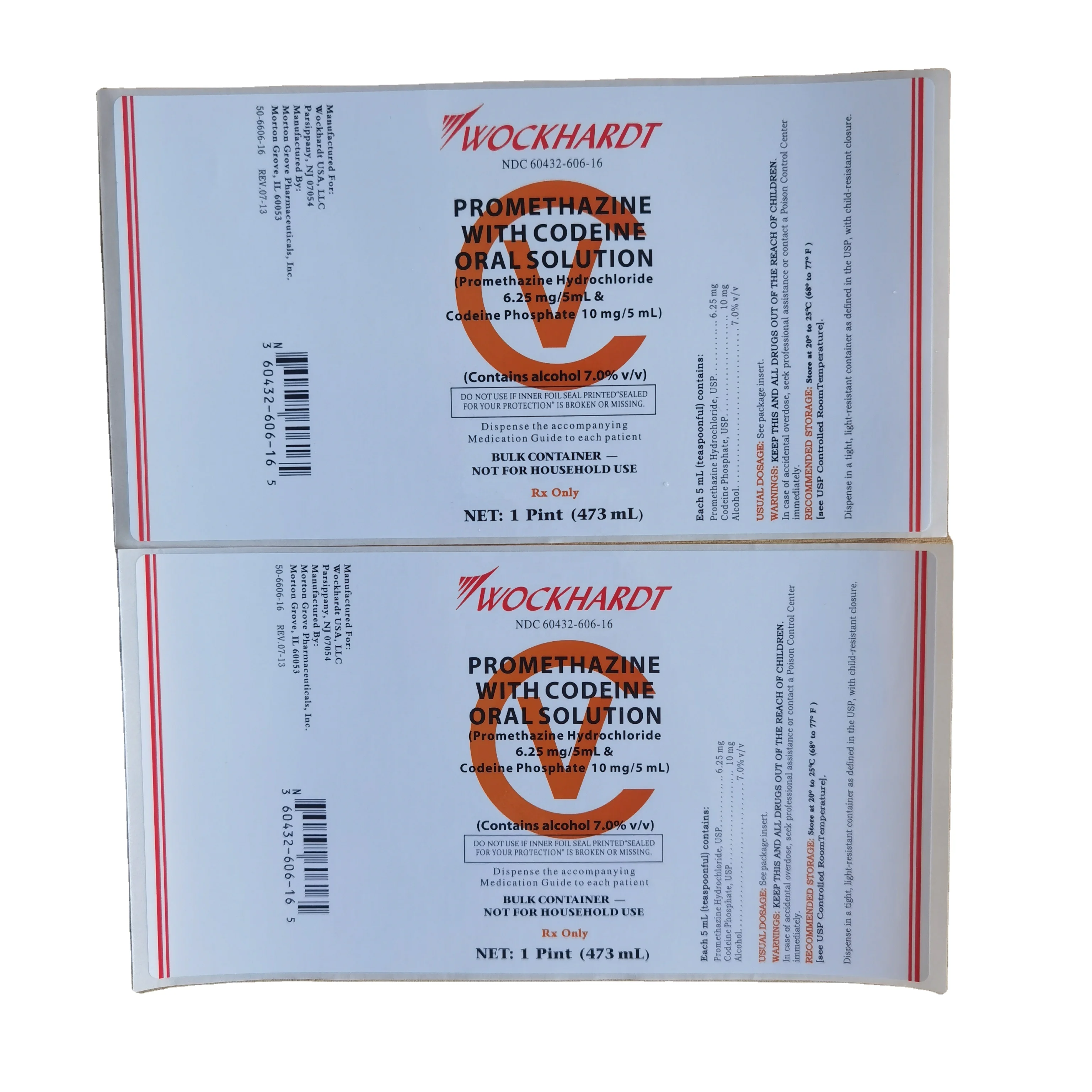 Custom Printing Waterproof Wockhardt labels with booklet hi tech adhesive and other Custom adhesive