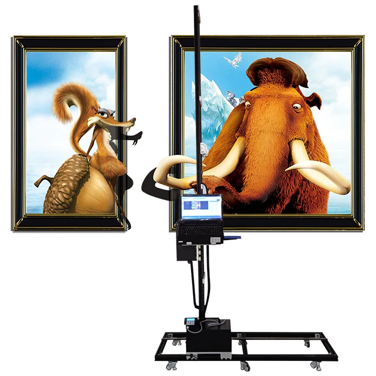 High Resolution  Multifunction Laser Automatic 3D Digital Inkjet Wall Printer 4K UV Laser dx10 Vertical Touchscreen